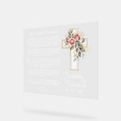 Huwelijksgebed Christelijk Huwelijkskruis & Bloeme Acryl Bord (Hoek)