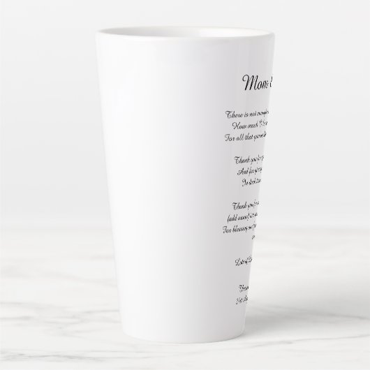 Huwelijksgedicht Ouders Bruid Bruidegom Bedankt Ca Latte Mok (Voorkant)