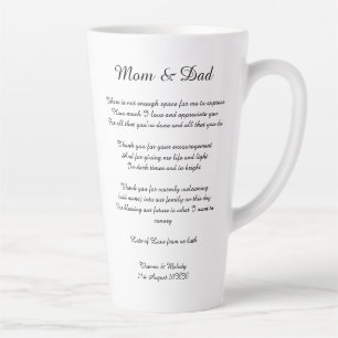 Huwelijksgedicht Ouders Bruid Bruidegom Bedankt Ca Latte Mok