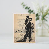 Huwelijksgedicht van Longfellow Bride Groom Silhou Briefkaart (Staand voorkant)