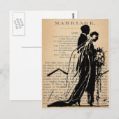 Huwelijksgedicht van Longfellow Bride Groom Silhou Briefkaart (Voorkant / Achterkant)