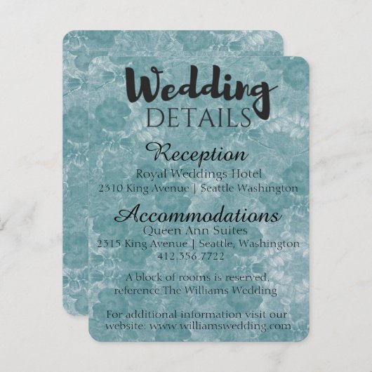  huwelijksgegevens/ KAART INSERT (Voorkant / Achterkant)