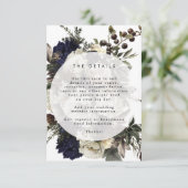huwelijksgegevens rustige winterfloralen informatiekaartje (Staand voorkant)