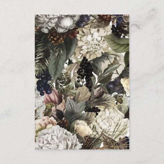 huwelijksgegevens rustige winterfloralen informatiekaartje (Achterkant)