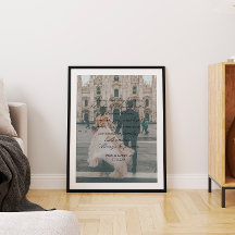 Huwelijksgelift met grote foto en kalligrafie gelo