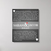 Huwelijksgelofte canvas jubileum cadeau (Voorkant)