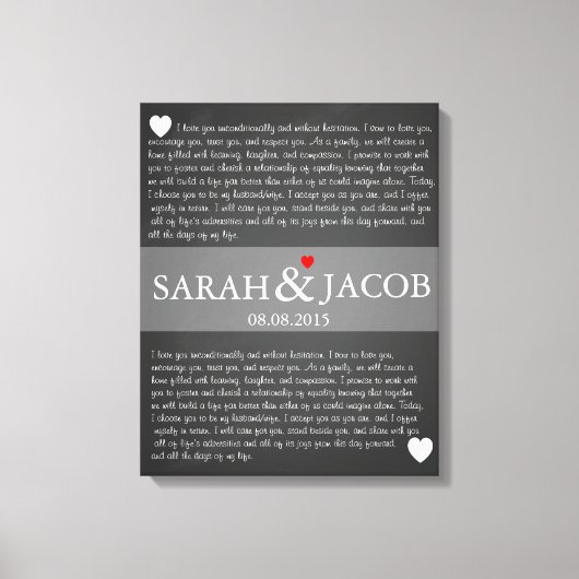 Huwelijksgelofte canvas jubileum cadeau (Voorkant)