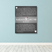 Huwelijksgelofte canvas jubileum cadeau (Insitu (Houten vloer))