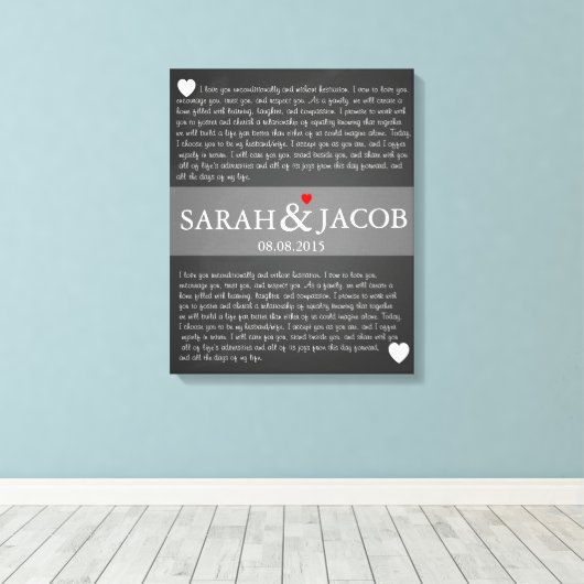 Huwelijksgelofte canvas jubileum cadeau (Insitu (Houten vloer))