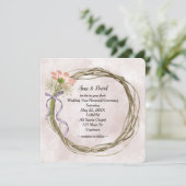 Huwelijksgelofte Verlengingskrans op Roze Waterver Kaart (Staand voorkant)