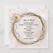 Huwelijksgelofte Verlengingskrans op Roze Waterver Kaart (Voorkant)