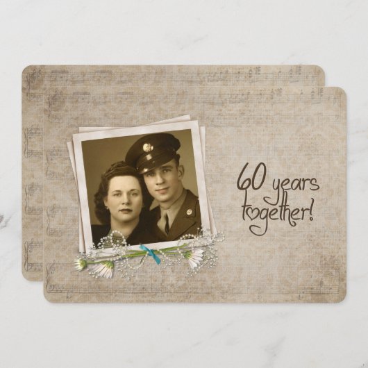 Huwelijksgelofte Vernieuwing 60-jarig Huwelijk Kaart (Voorkant / Achterkant)