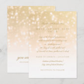 Huwelijksgelofte Vernieuwing Gold Bokeh Sparkle Li Kaart (Voorkant / Achterkant)