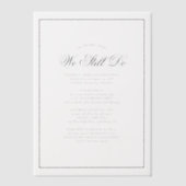 Huwelijksgelofte Vernieuwing Jubileum Party Simpel Vellum Uitnodigingen (Voorkant)