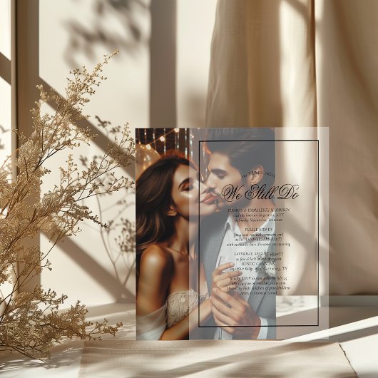 Huwelijksgelofte Vernieuwing Jubileum Party Simpel Vellum Uitnodigingen