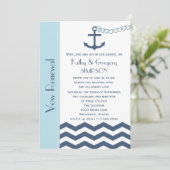 Huwelijksgelofte Vernieuwing nautisch blauw Kaart (Staand voorkant)