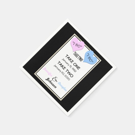 Huwelijksgelofte Vernieuwing Papieren servetten (Hoek)