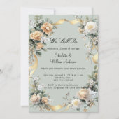 Huwelijksgelofte vernieuwing salie groen goud bloe kaart (Voorkant)