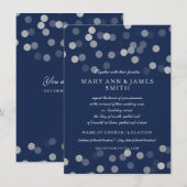Huwelijksgelofte Vernieuwing Zilver Glitter Marine Kaart (Voorkant / Achterkant)