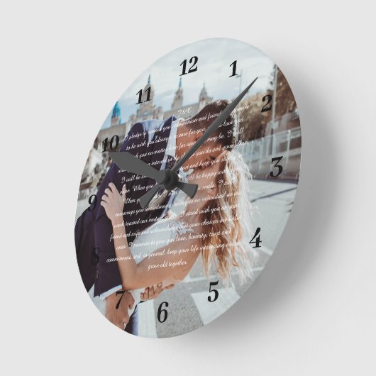 Huwelijksgeloften Faux Wrapped Canvas Print Ronde Klok (Hoek)