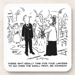 Huwelijksgeloften Joke Vicar en Bruidegom op een Bier Onderzetter