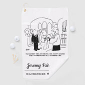 Huwelijksgeloften kerkdienst vicaris. grappig golfhanddoek (Insitu)