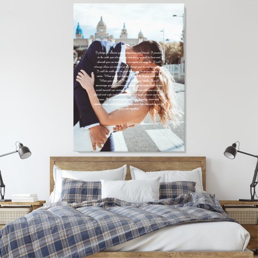 Huwelijksgeloften nep ingepakt canvasprint canvas afdruk (Insitu (Slaapkamer))