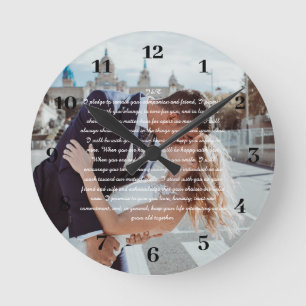 Huwelijksgeloften Nep Ingepakt Canvasprint Ronde Klok