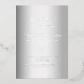 Huwelijksgeloften vernieuwd wit zilver 25e trouwda folie uitnodiging (Voorkant)