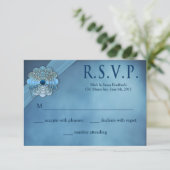 Huwelijksgeloften vernieuwen - Blauw Elegant - RSV RSVP Kaartje (Staand voorkant)