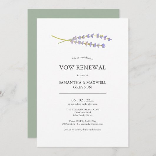 Huwelijksgeloften Vernieuwing Uitnodigingen Waterv (Voorkant / Achterkant)