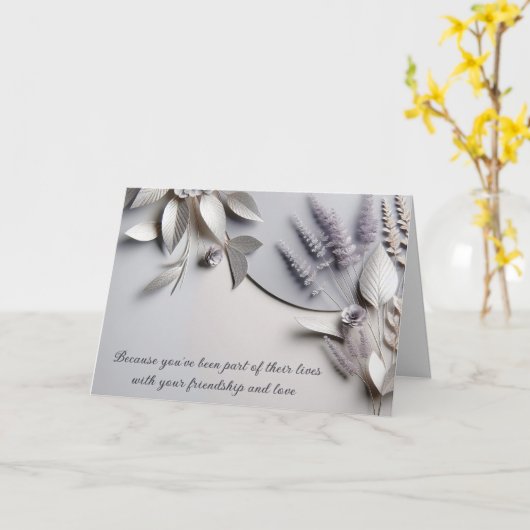 Huwelijksgeloften Vernieuwing Zilveren Bloemen Kaart (Gele Bloem)