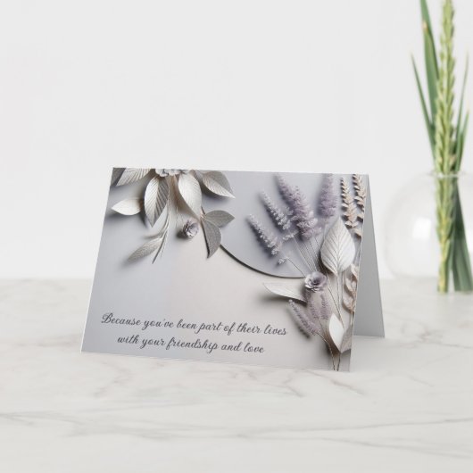 Huwelijksgeloften Vernieuwing Zilveren Bloemen Kaart (Voorkant)