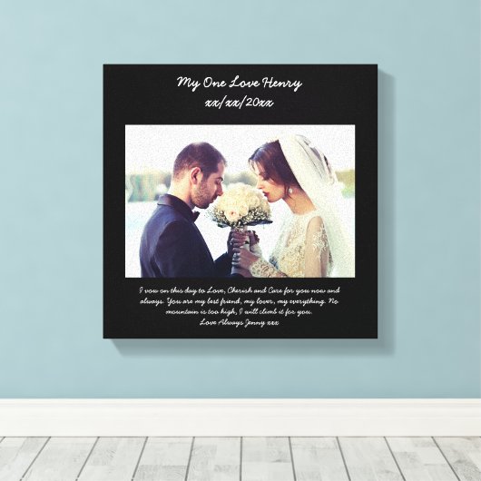 Huwelijksgeloften-vernieuwingscadeau voor echtgeno canvas afdruk (Insitu (Houten vloer))