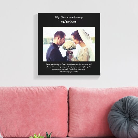 Huwelijksgeloften-vernieuwingscadeau voor echtgeno canvas afdruk (Insitu (Woonkamer))