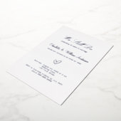 Huwelijksgeloften wit zilver 25 jaar getrouwd folie uitnodiging (Gedraaid)