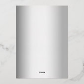 Huwelijksgeloften wit zilver 25e trouwdag folie uitnodiging (Achterkant)