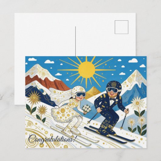 Huwelijksgelukwensen Briefkaart (Voorkant / Achterkant)
