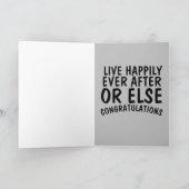 Huwelijksgelukwensen mafiabruiloft grappige gangst kaart (Binnen)