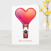 Huwelijksgelukwenskaart met het thema 'Hart Heet L Kaart (Gele Bloem)