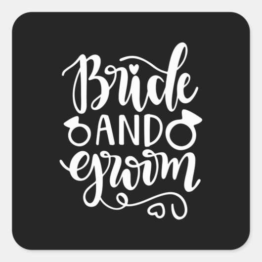 Huwelijksgeschenk Bruid En Bruidegom Vierkante Sticker (Voorkant)