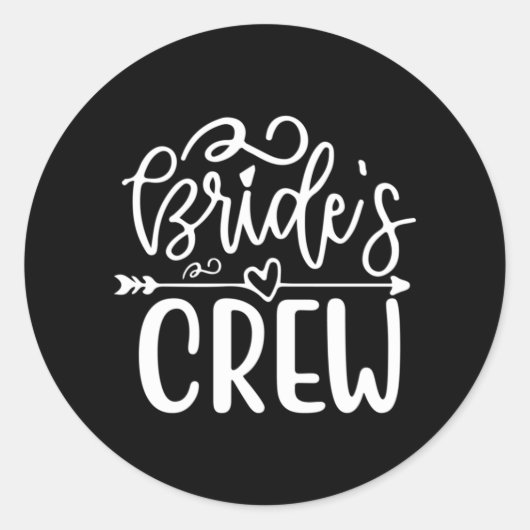 Huwelijksgeschenk Bruids Team Ronde Sticker (Voorkant)