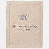 Huwelijksgeschenk Familie Achternaam Chic Monogram Fleece Deken (Voorkant)