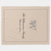 Huwelijksgeschenk Familie Achternaam Chic Monogram Fleece Deken (Voorkant (Horizontaal))