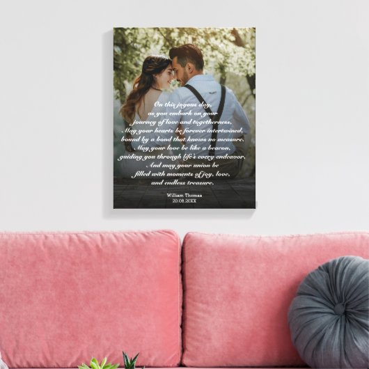  huwelijksgeschenk, gescripte muurkunst canvas afdruk (Insitu (Woonkamer))