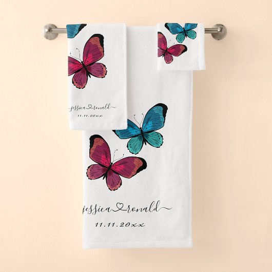 Huwelijksgeschenk Idee: Aangepaste Namen Badkamer Bad Handdoek