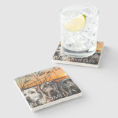 huwelijksgeschenk Labrador Retriever Stenen Onderzetter (Zijkant)