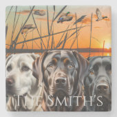  huwelijksgeschenk Labrador Retriever Stenen Onderzetter (Voorkant)