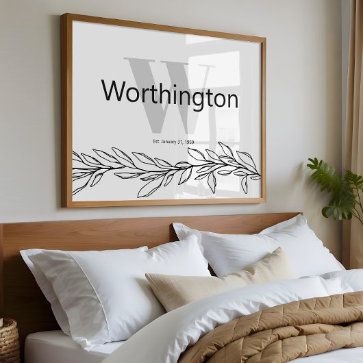 Huwelijksgeschenk met eigen achternaam poster