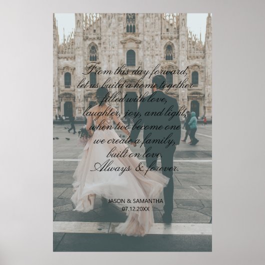 Huwelijksgeschenk met grote foto en kalligrafie ge poster (Voorkant)